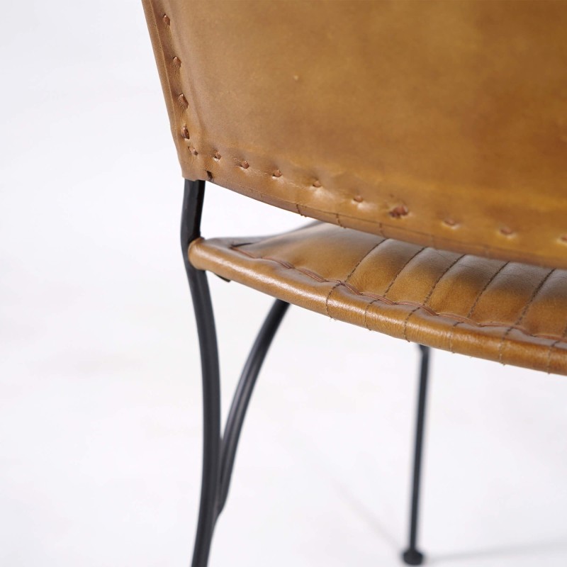 Vintage Stuhl aus braunem Leder – Cosy