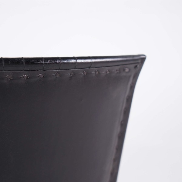 Vintage Stuhl aus schwarzem Leder – Cosy