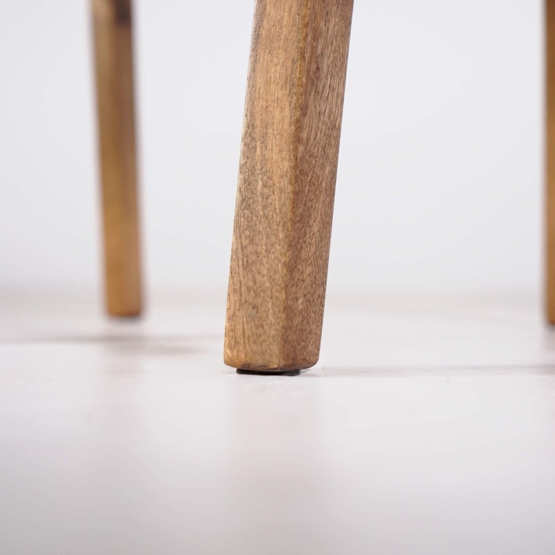 Stuhl aus Naturholz und beigem Stoff - Elegance