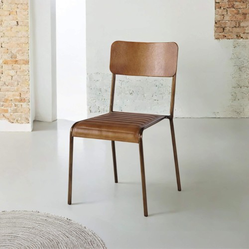 Brauner Lederstuhl - Back to school