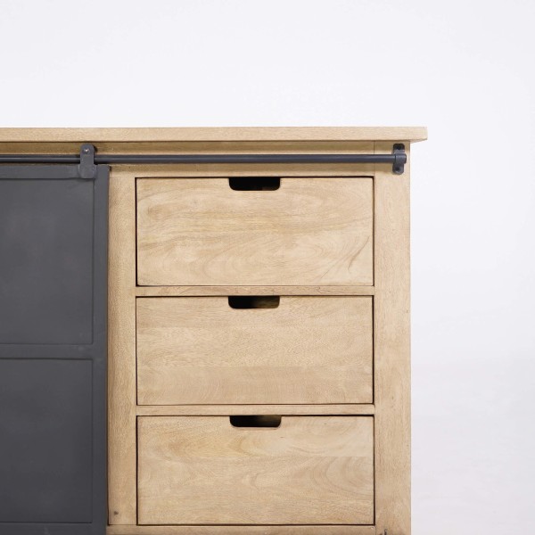 Industrial Sideboard aus Massivholz und Metall 200 cm – Detroit
