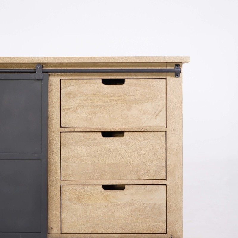 Industrial Sideboard aus Massivholz und Metall 200 cm – Detroit