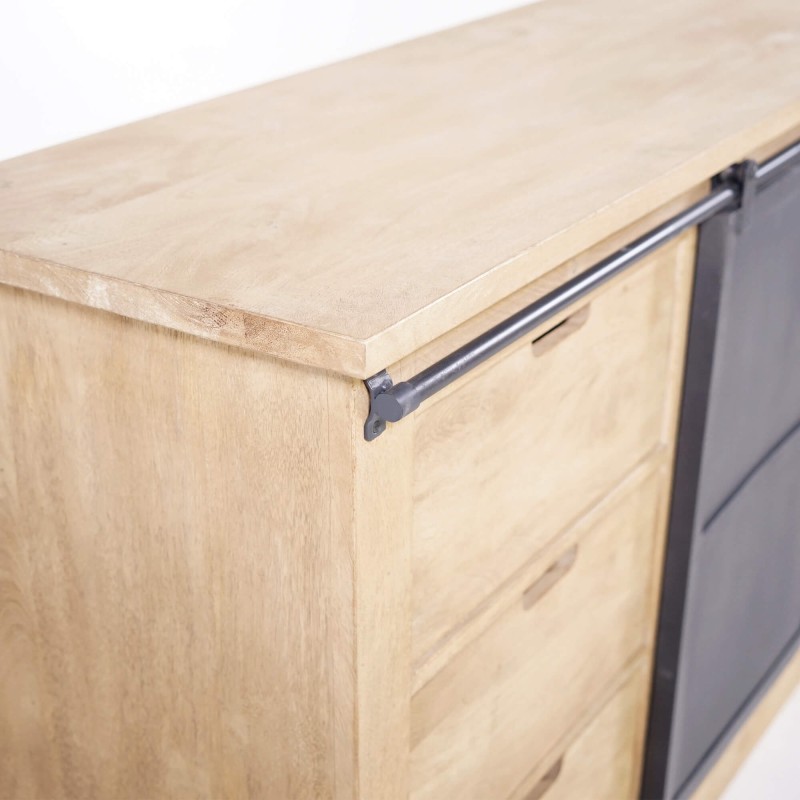Industrial Sideboard aus Massivholz und Metall 200 cm – Detroit