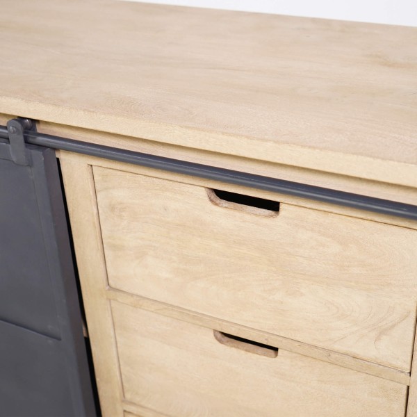Industrial Sideboard aus Massivholz und Metall 200 cm – Detroit