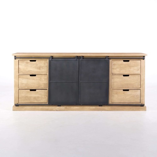 Industrial Sideboard aus Massivholz und Metall 200 cm – Detroit