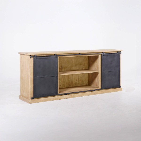 Industrial Sideboard aus Massivholz und Metall 200 cm – Detroit