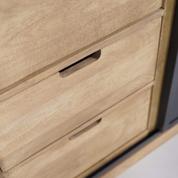 Industrielles Sideboard aus Massivholz und Metall 150 cm – Detroit