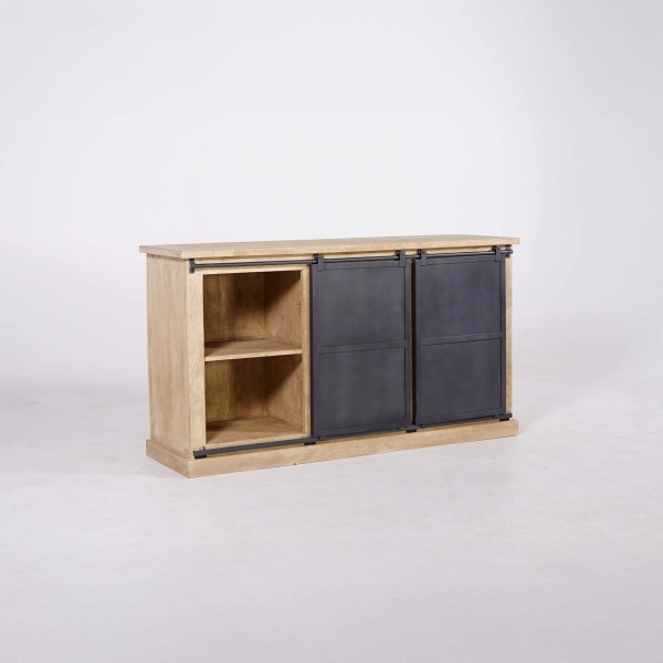 Industrielles Sideboard aus Massivholz und Metall 150 cm – Detroit