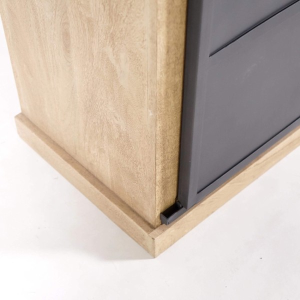 Sideboard im industriellen Stil aus Massivholz und Metall 100 cm – Detroit