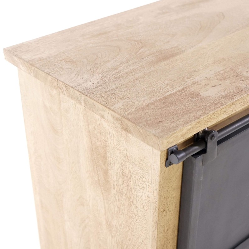 Sideboard im industriellen Stil aus Massivholz und Metall 100 cm – Detroit