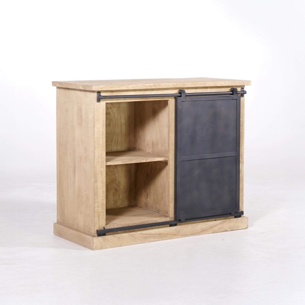 Sideboard im industriellen Stil aus Massivholz und Metall 100 cm – Detroit