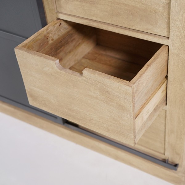 Vitrine aus Massivholz im Industriestil 100 cm – Detroit