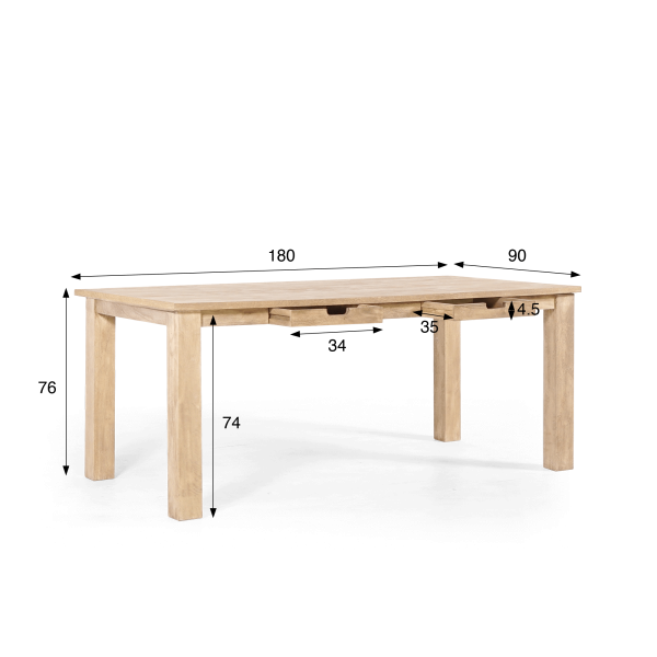 Esstisch aus Massivholz im Industrial-Stil – Detroit