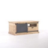 TV-Möbel aus Massivholz und Metall im Industriestil – 100 cm – Detroit