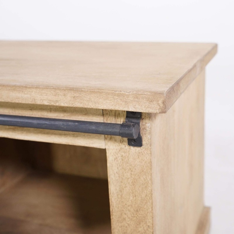 TV-Möbel aus Massivholz und Metall im Industriestil – 100 cm – Detroit