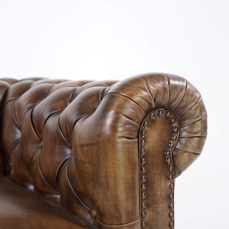 Chesterfield-Sessel aus echtem Leder – Edward