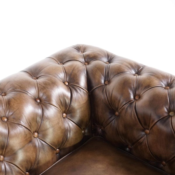 Chesterfield-Sessel aus echtem Leder – Edward