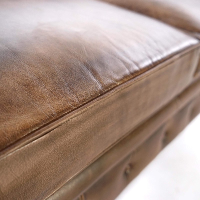 Chesterfield Sofa aus echtem Leder 2-Sitzer – Edward