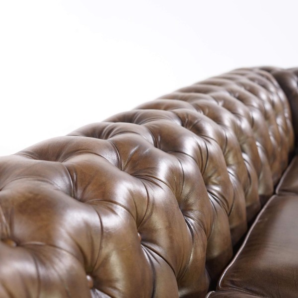 Chesterfield-Sofa aus echtem Leder, 3-Sitzer – Edward