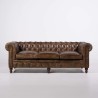 Chesterfield-Sofa aus echtem Leder, 3-Sitzer – Edward