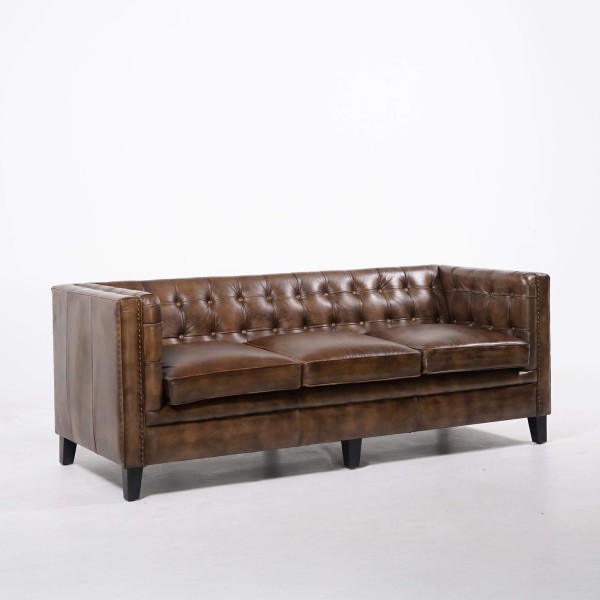 Chesterfield 3-Sitzer-Sofa aus kapitoniertem Büffelleder – Charles