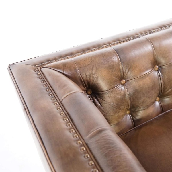 Chesterfield 3-Sitzer-Sofa aus kapitoniertem Büffelleder – Charles