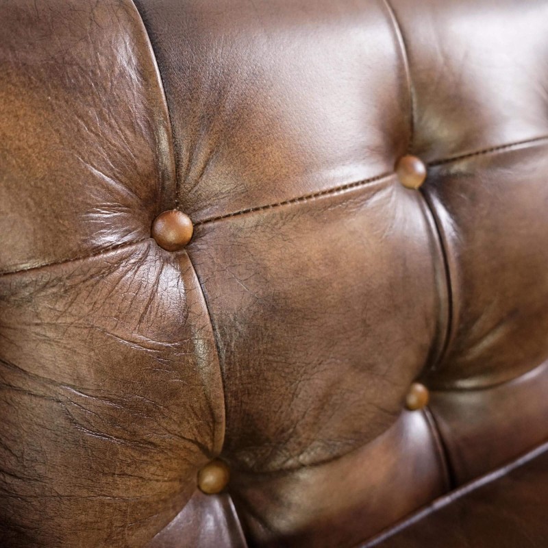 Chesterfield 3-Sitzer-Sofa aus kapitoniertem Büffelleder – Charles