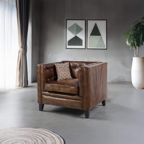 Chesterfield-Sessel aus Büffelleder – Charles