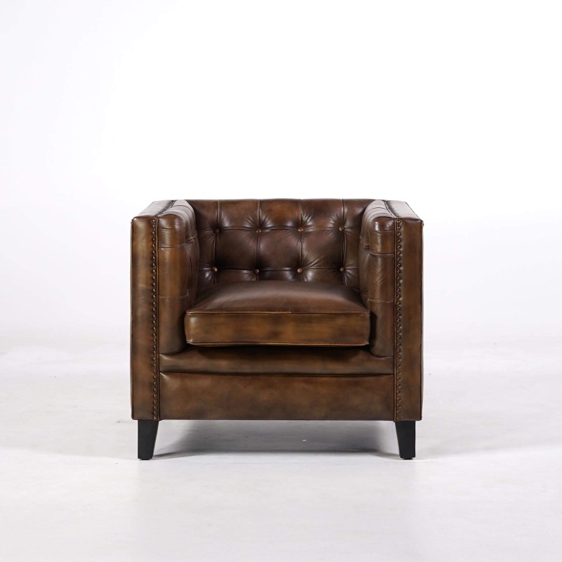 Chesterfield-Sessel aus Büffelleder – Charles
