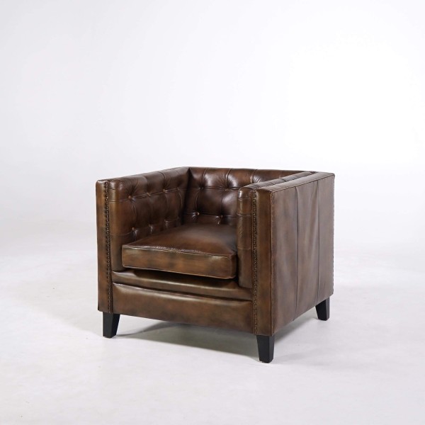 Chesterfield-Sessel aus Büffelleder – Charles