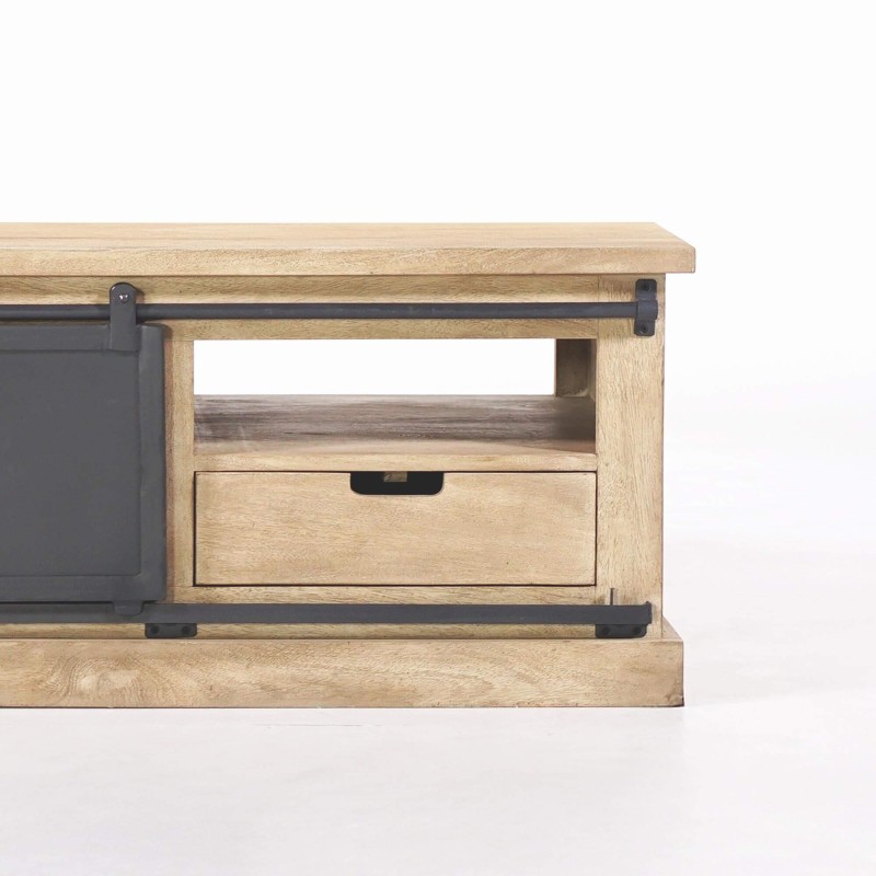 Couchtisch aus Massivholz und Metall im Industrial-Stil – Detroit