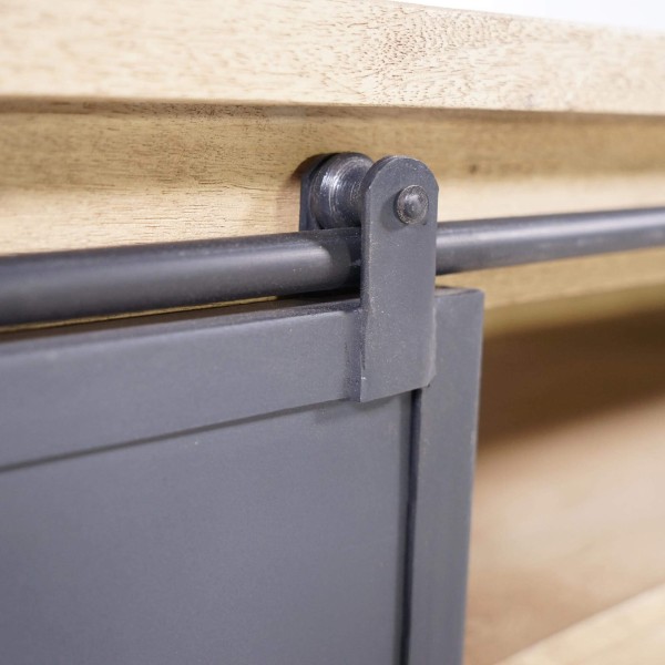Couchtisch aus Massivholz und Metall im Industrial-Stil – Detroit