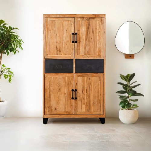 Hoher Buffetschrank aus Akazienholz – Osaka