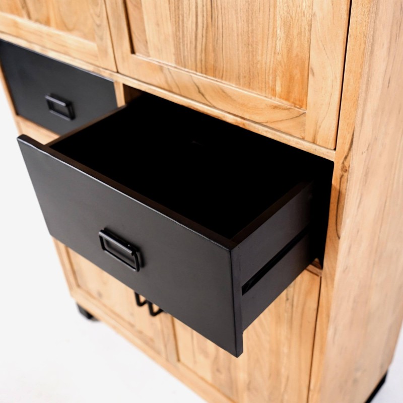 Hoher Buffetschrank aus Akazienholz – Osaka