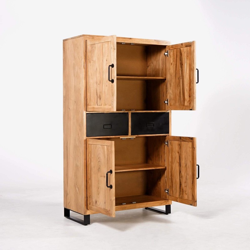 Hoher Buffetschrank aus Akazienholz – Osaka