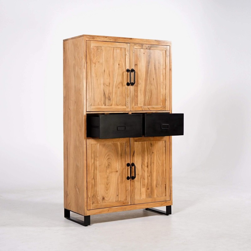 Hoher Buffetschrank aus Akazienholz – Osaka
