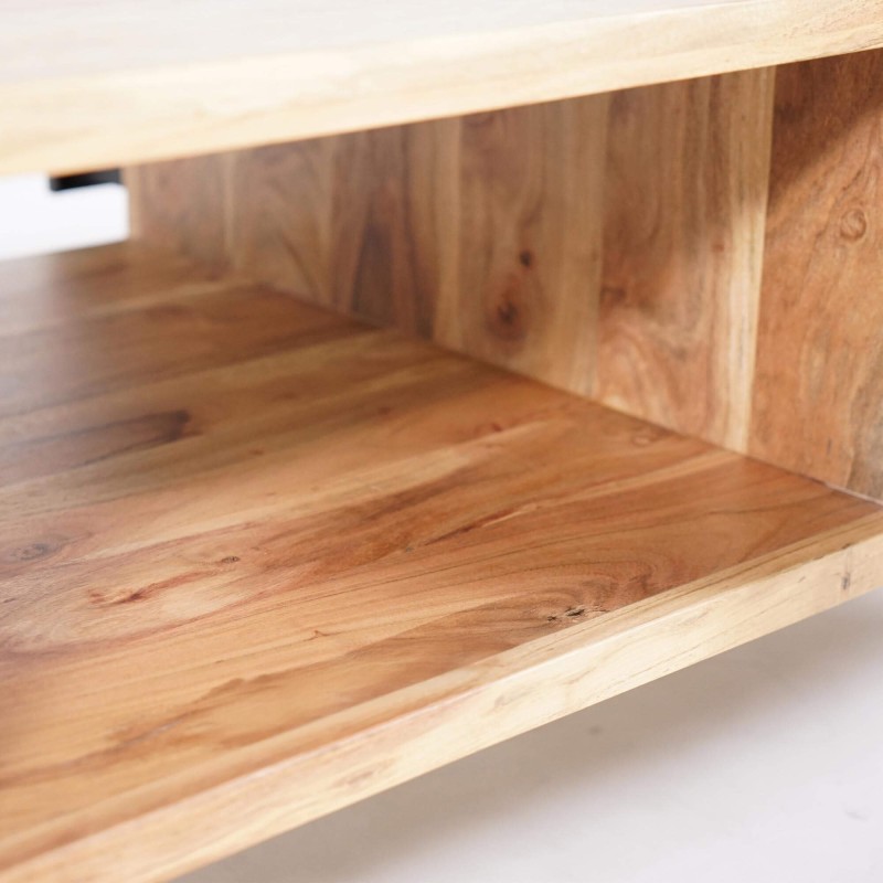 Industrial Couchtisch aus massivem Akazienholz – Osaka