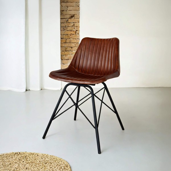 Brauner Lederstuhl - Chelsea