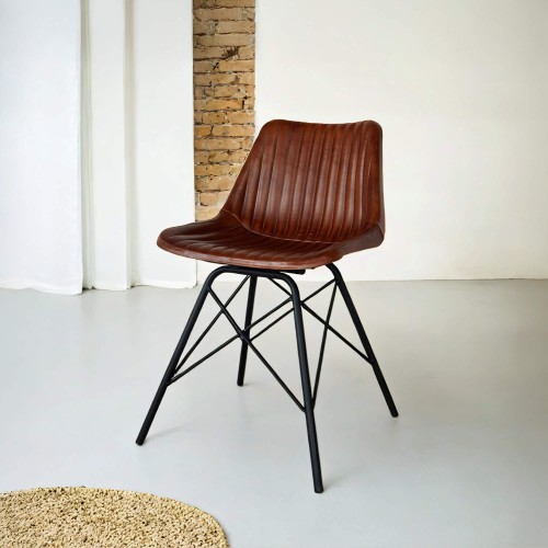Brauner Lederstuhl - Chelsea