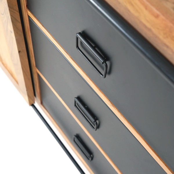 Kleines Buffet aus Holz und Metall 110 cm - Osaka