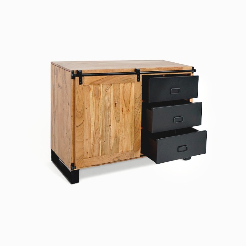Kleines Buffet aus Holz und Metall 110 cm - Osaka