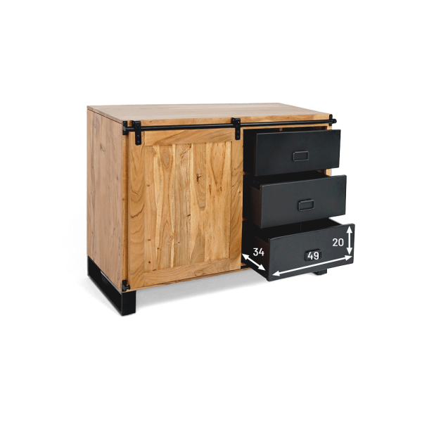 Kleines Buffet aus Holz und Metall 110 cm - Osaka