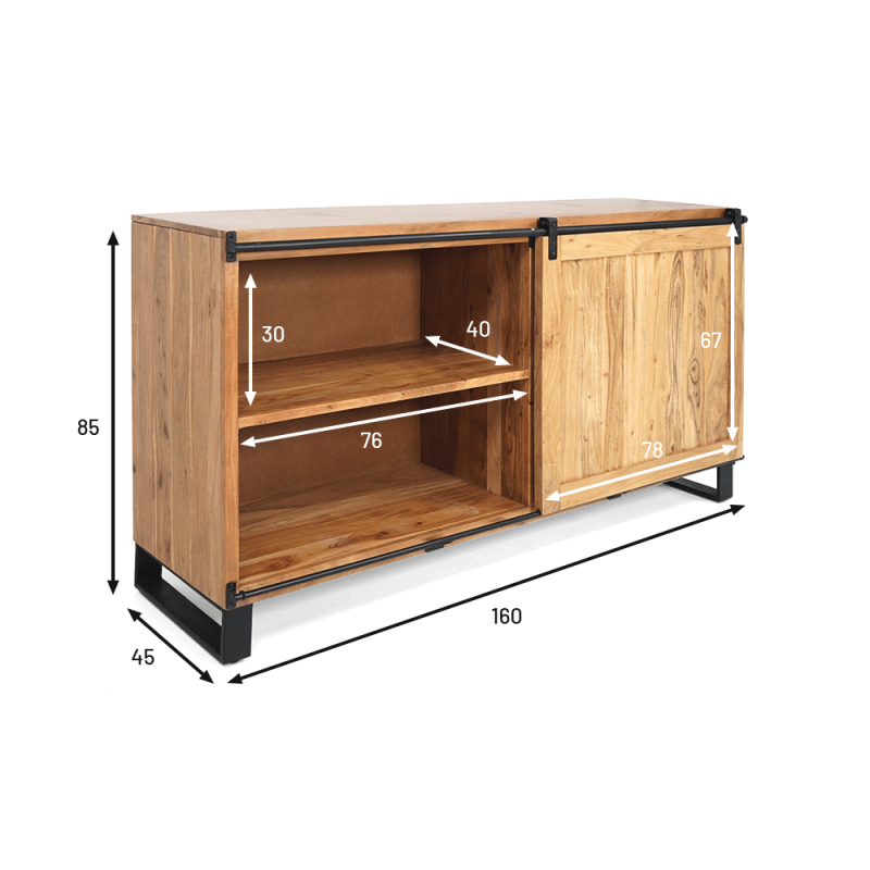 Anrichte aus Holz & Metall 160 cm - Osaka