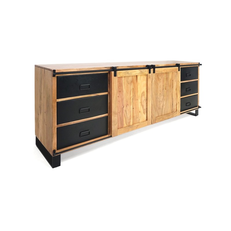Großes Buffet aus Holz und Metall 200 cm - Osaka