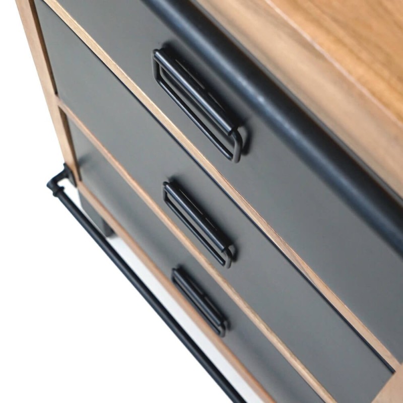 Großes Buffet aus Holz und Metall 200 cm - Osaka