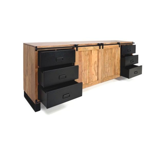 Großes Buffet aus Holz und Metall 200 cm - Osaka