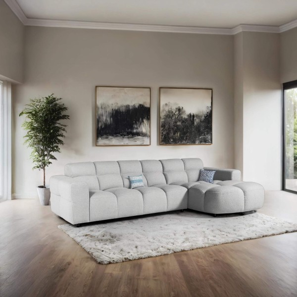 Ecksofa mit 4 Sitzplätzen und rechter Chaiselongue – Elda