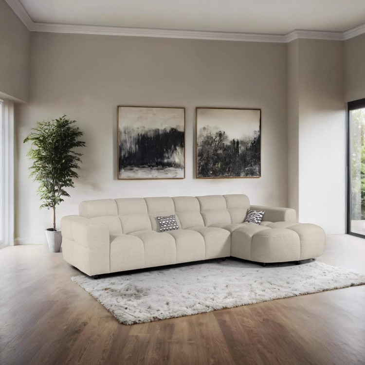 Ecksofa mit 4 Sitzplätzen und rechter Chaiselongue – Elda