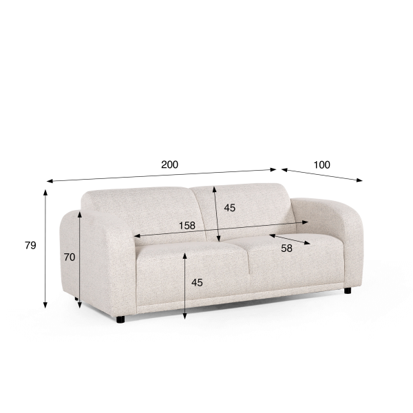 3-Sitzer Sofa aus Chenillestoff – Syra
