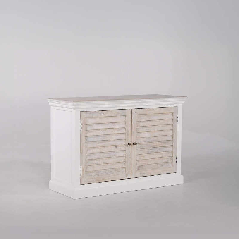 Kleine Anrichte aus weißem und naturbelassenem Holz – Sea side